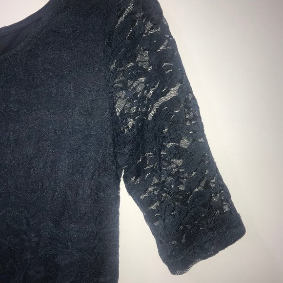 Navy Blue Lace Dress - Picture 3 of 6